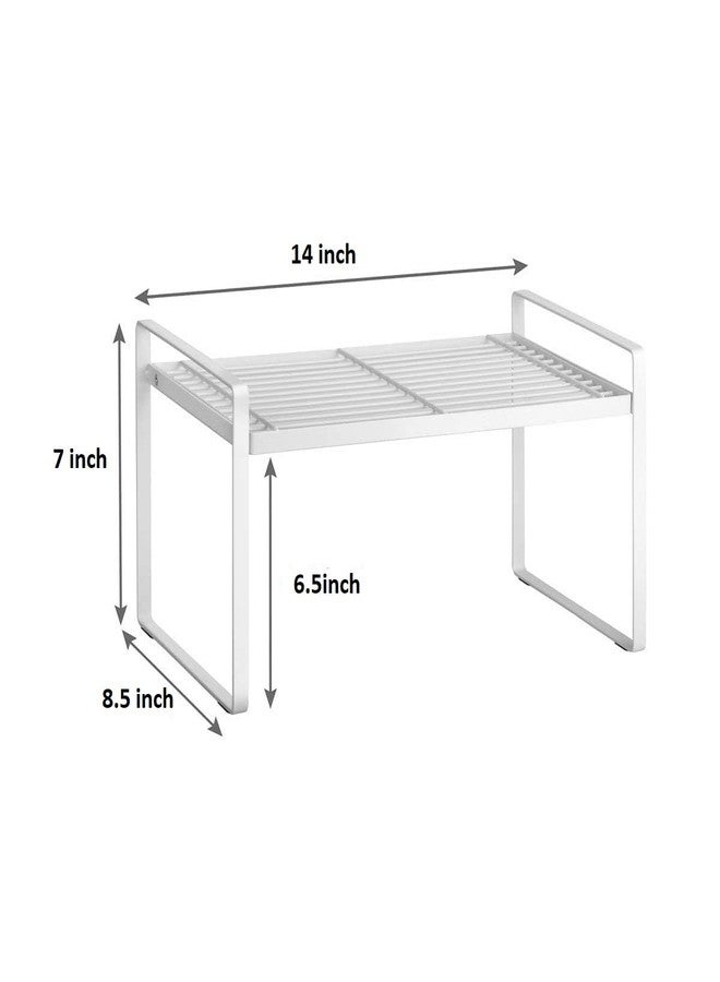 Appeasy Easyroot Kitchen Countertop And Cabinet Shelf Organiser For Pantry, Kitchen, Bathroom, Bedroom (White) - Metal, Tiered Shelf - Image 4